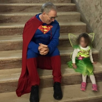 John Rowley in superman costume