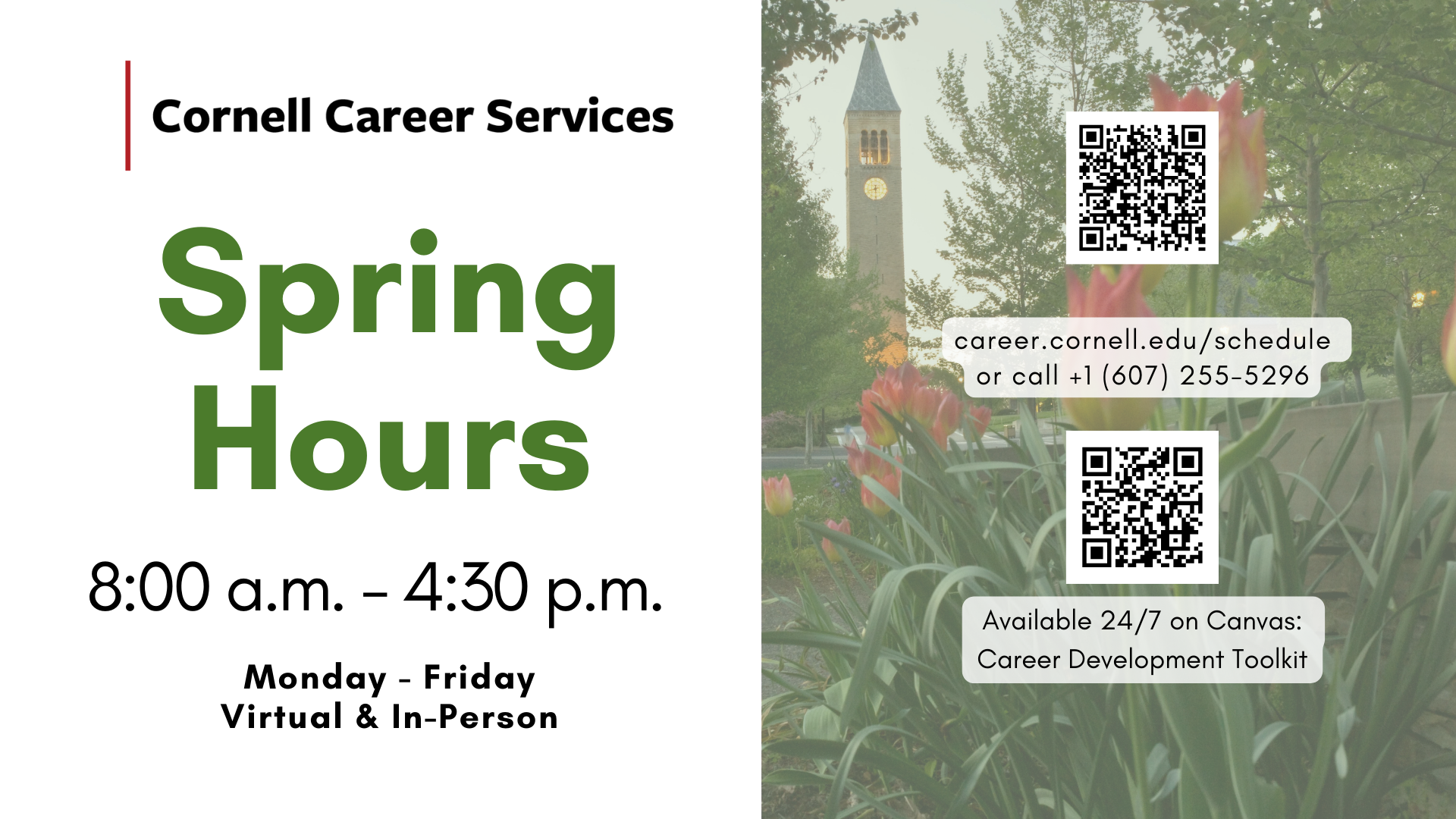 Spring Hours M to F 8:00-4:30