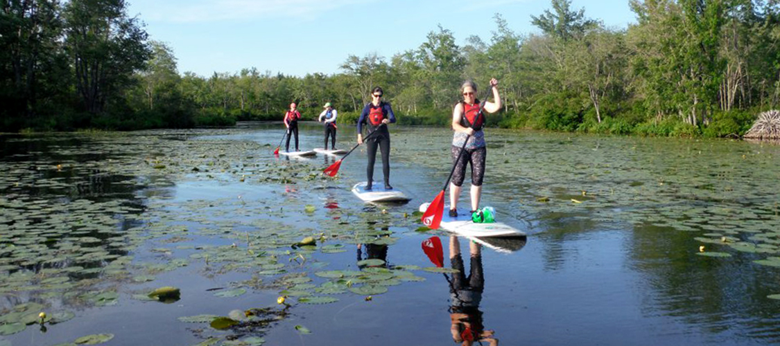 Stand-Up Paddleboarders on the river
