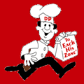 A cartoony person wearing a chef hat and a takeout food bag