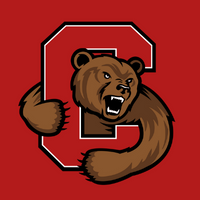 Cornell bear with block C on red background