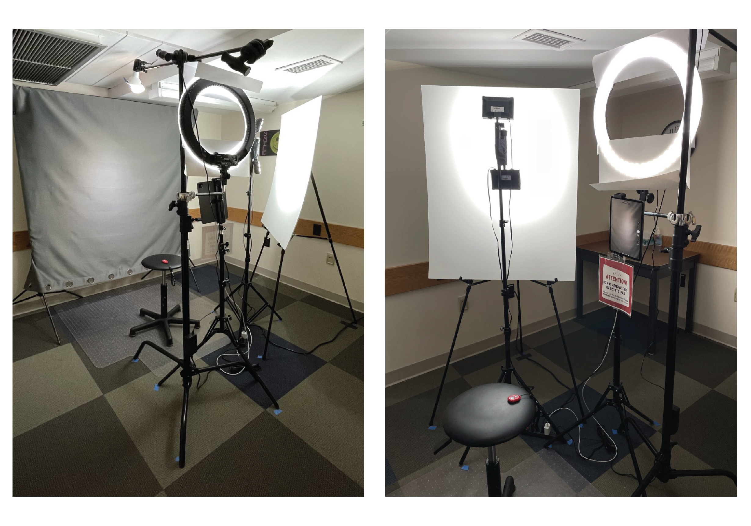 Profile Picture Kiosk Room, Ring Light, Stand, Stool