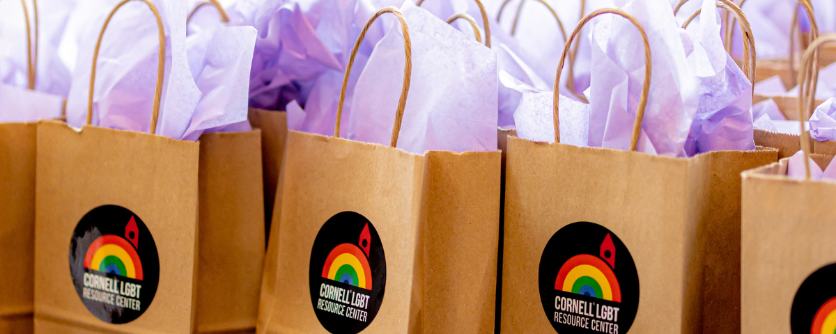 GIFT BAGS WITH PURPLE TISSUE PAPER