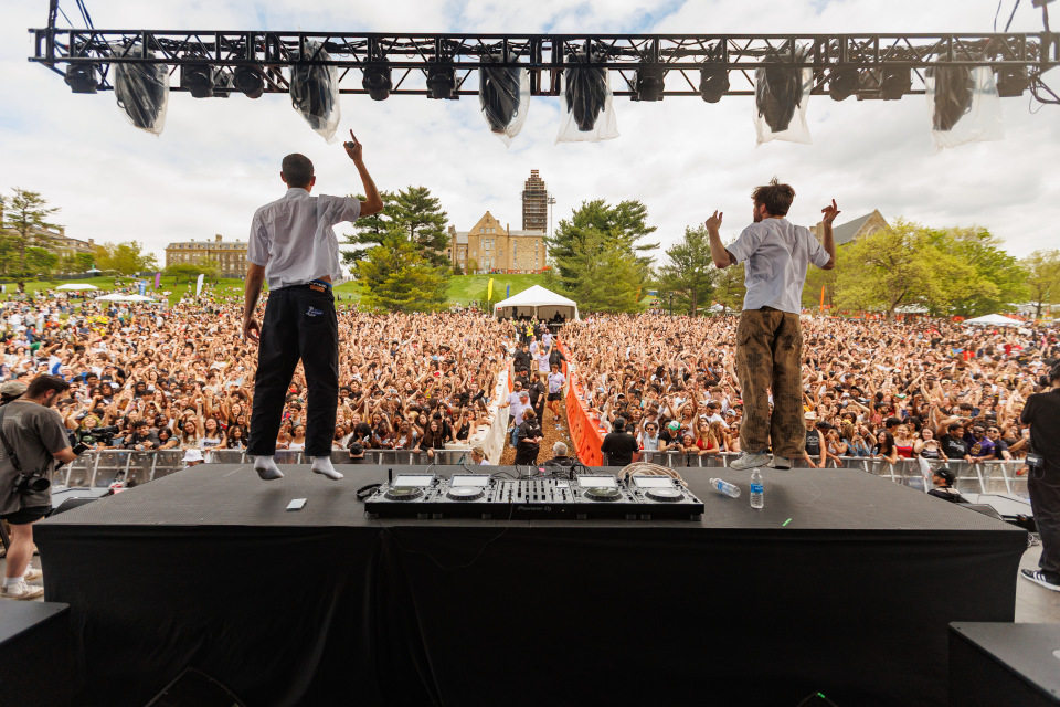 Photo from backstage of Slope Day 2025