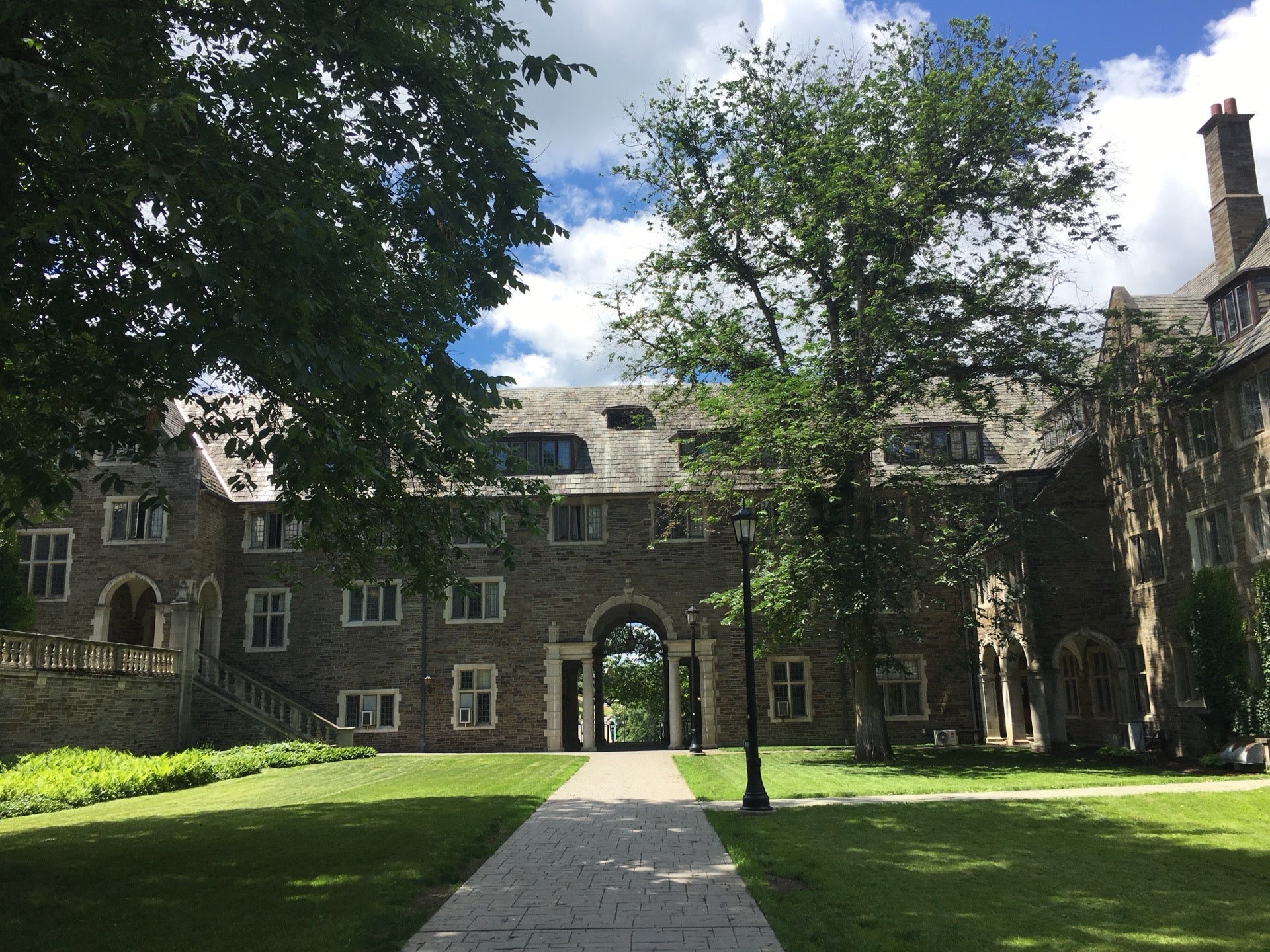 Balch Hall with a green courtyard