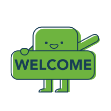 green welcome icon