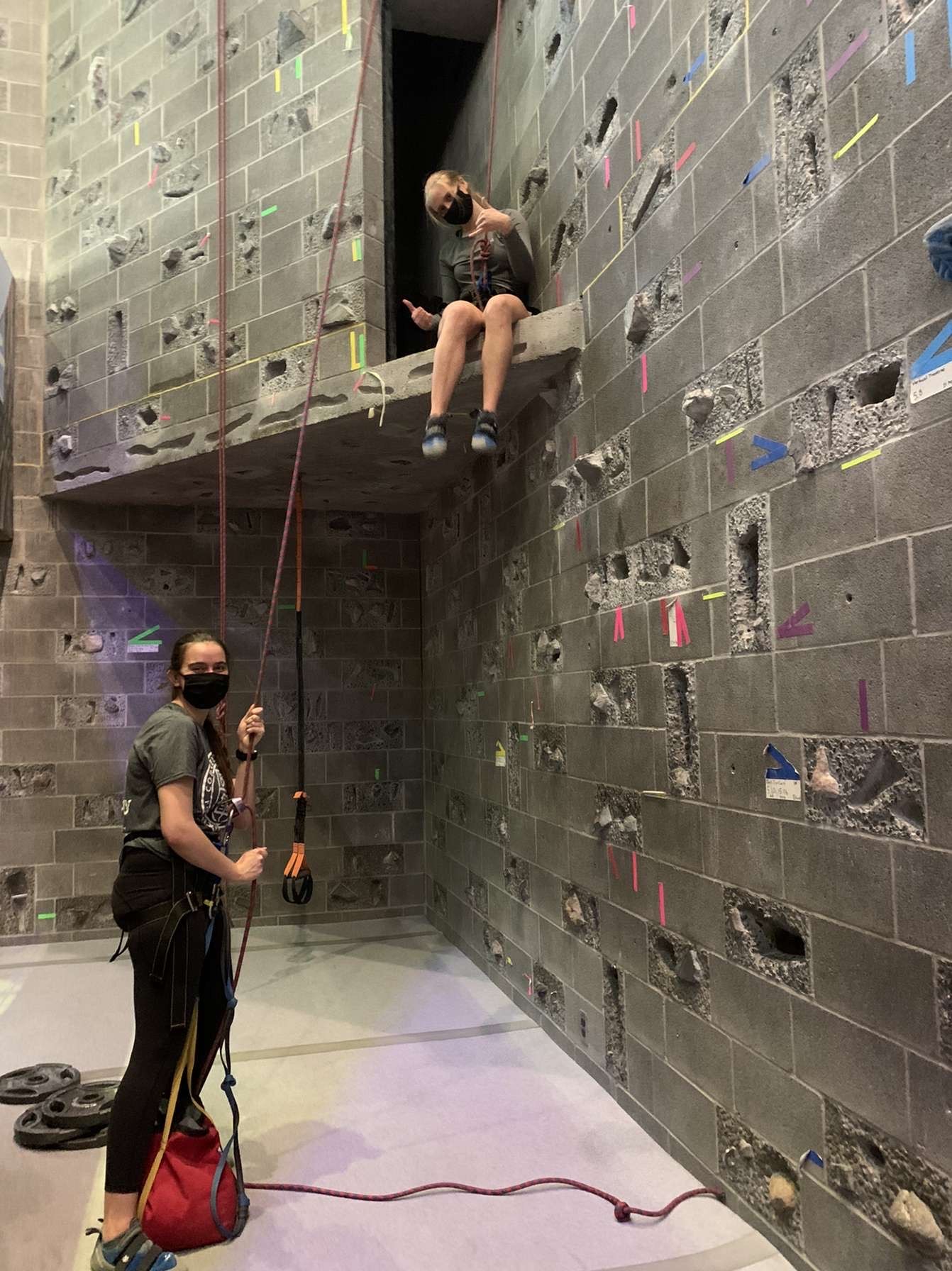 Bella rock climbing