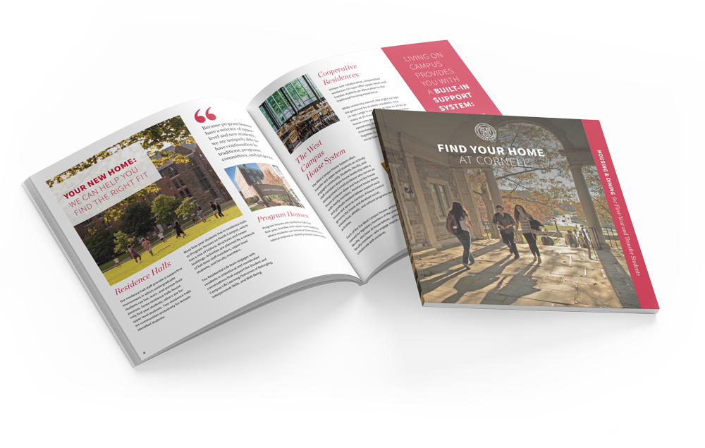 Find Your Home at Cornell brochure open to an interior page