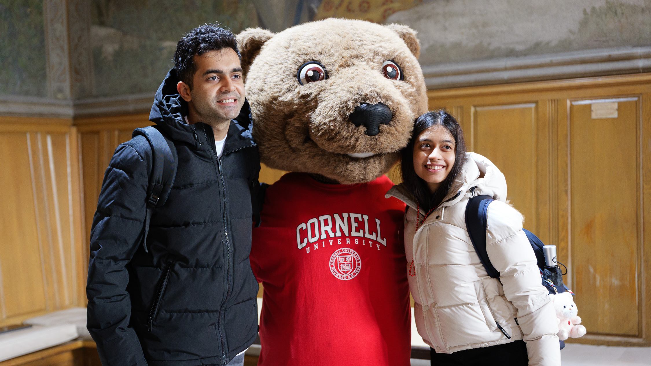 Touchdown standing with students