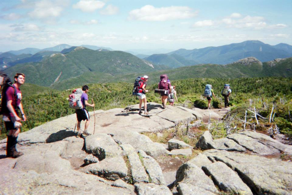 Hikers along ridgeline