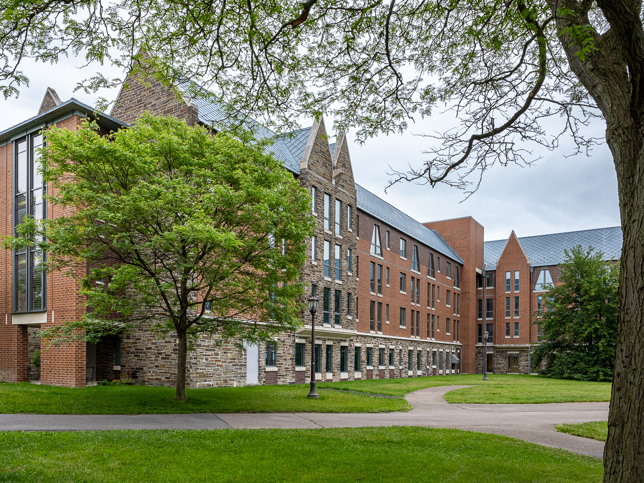 Court-Kay-Bauer Hall with brick and stone accents