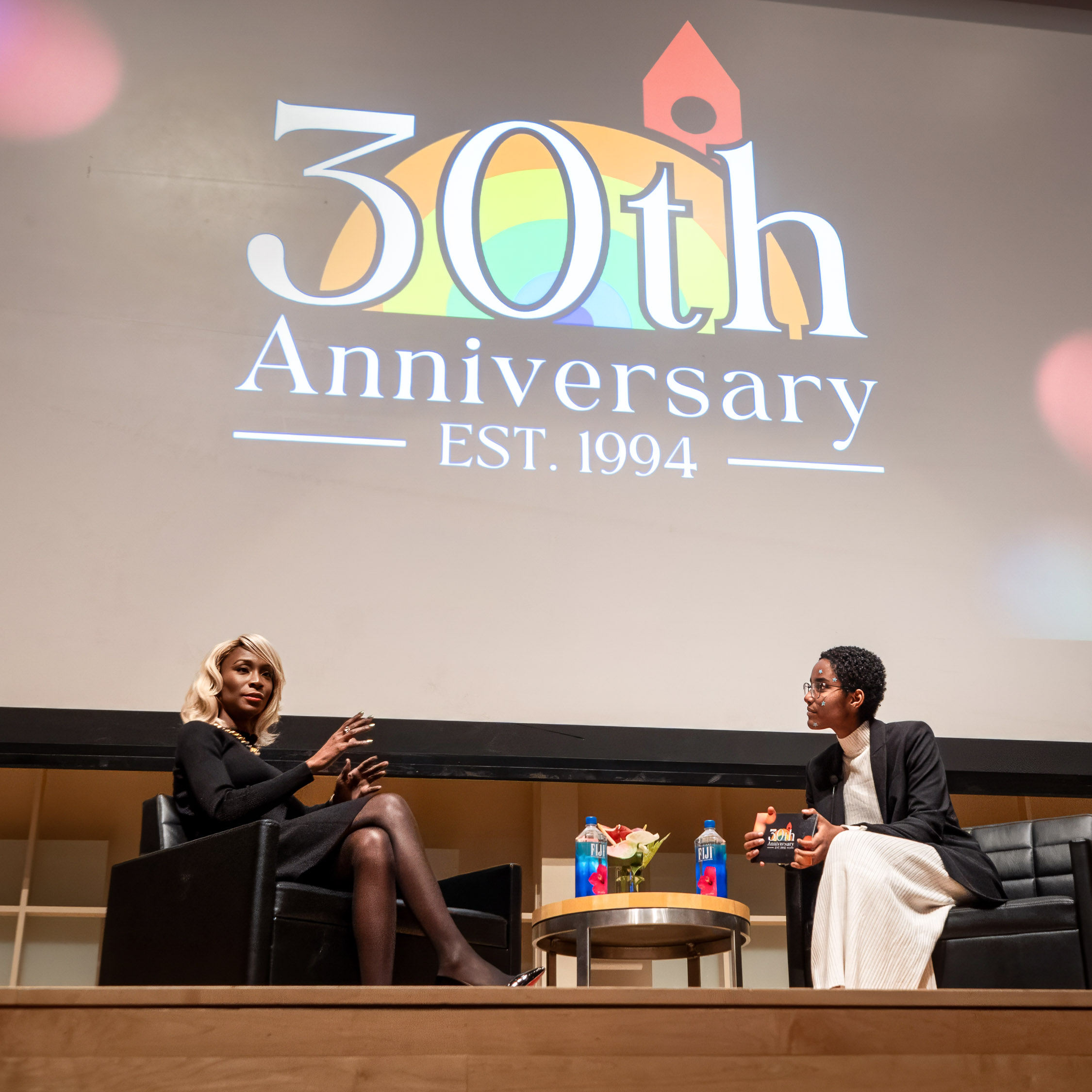 Angelica Ross speaking at the LGBT Resource Center 30th anniversary kickoff event.
