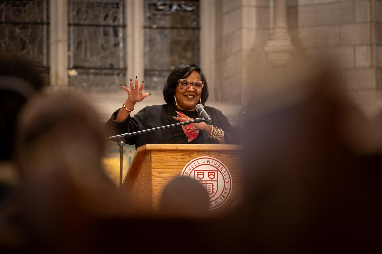 Tricia Hersey speaking at podium