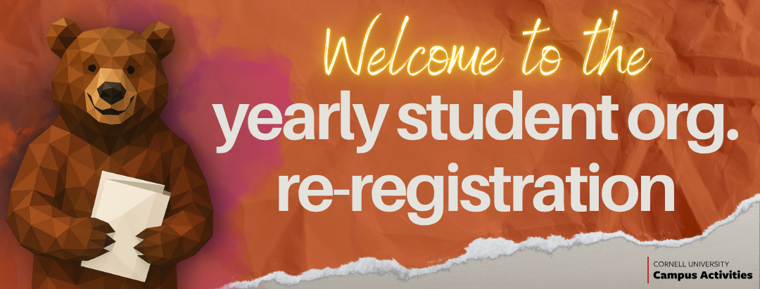 Welcome to the yearly student org. re-registration process