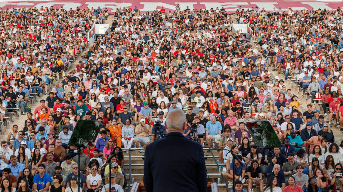 sdtudents at 2026 convocation at schoellkopf field