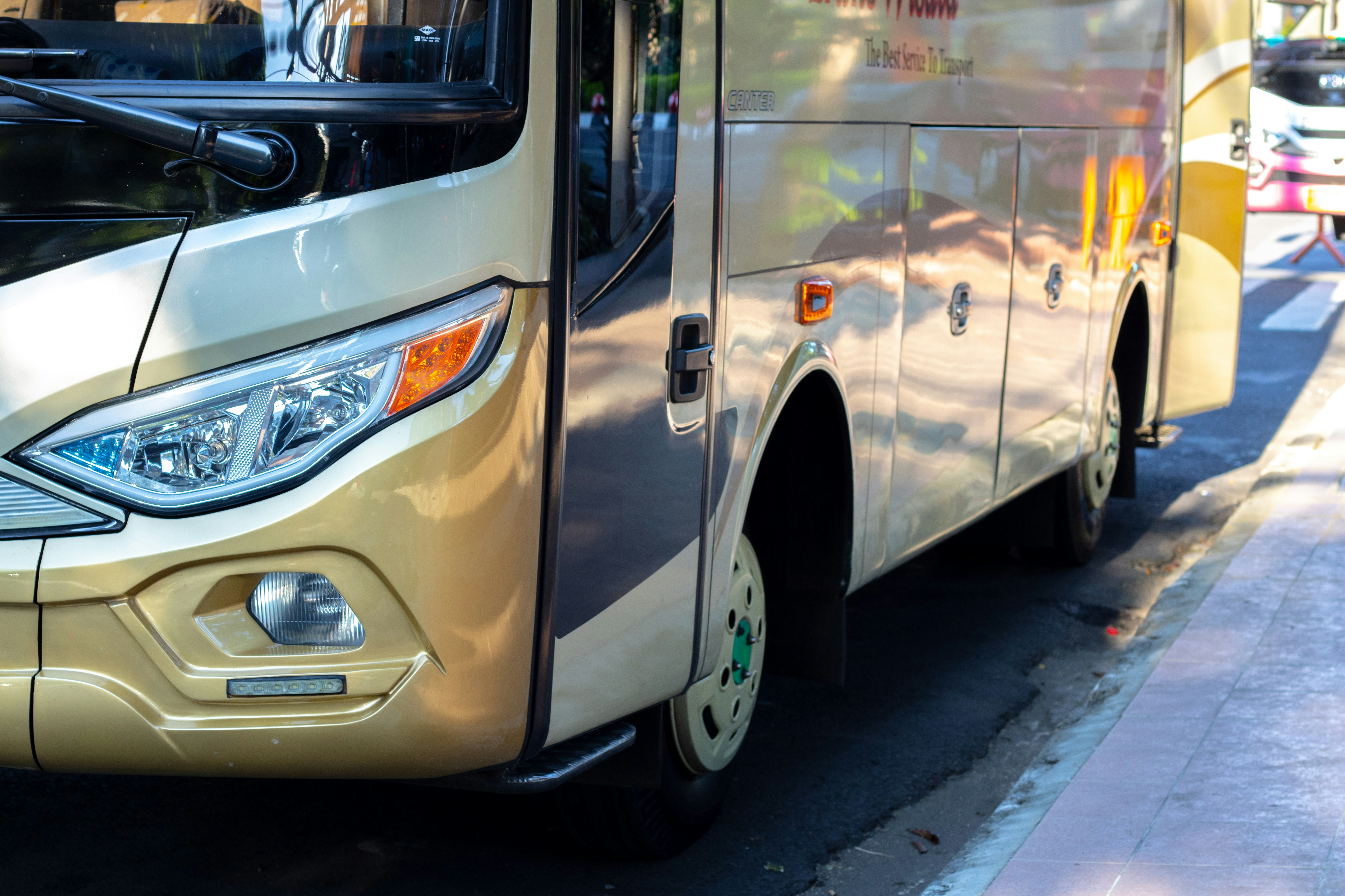 Large bus parked on the street
