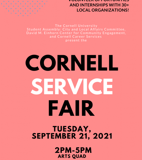 Cornell Service Fair Tuesday, September 21, 2021 2pm-5pm Arts Quad