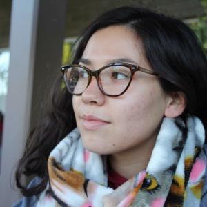 Image of student in park