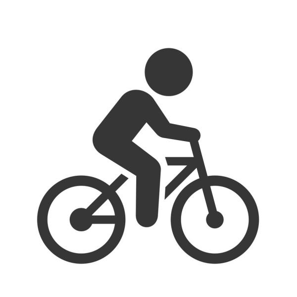 stock image of a person riding a bike