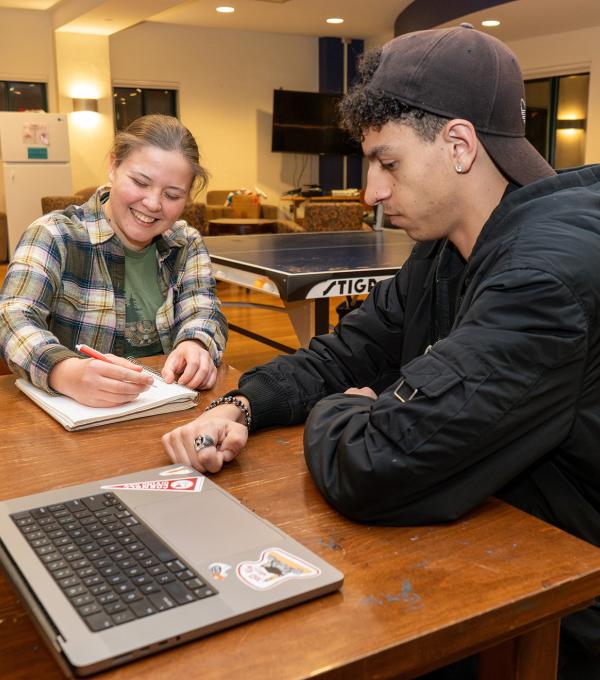 Students study in Eco House