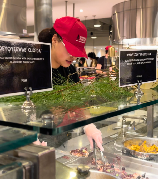 Students serve food at annual Indigenous Dinner