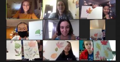 Photos of Make and Take participants over Zoom