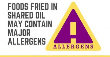 Foods fried in shared oil may contain major allergens