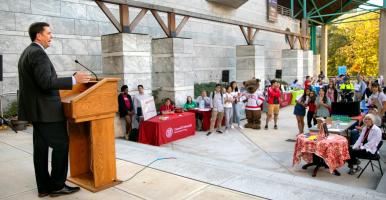 VP Ryan Lombardi speaking at the 2019 Bear Walk