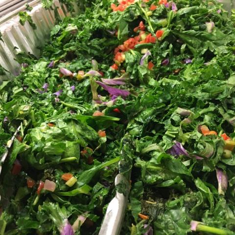 A tray of salad