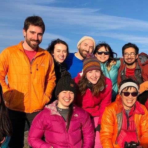 Hikers on Mountaintop