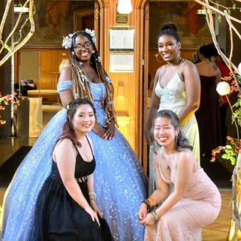 Students pose for photographs at Cornell’s inaugural Pride Prom.