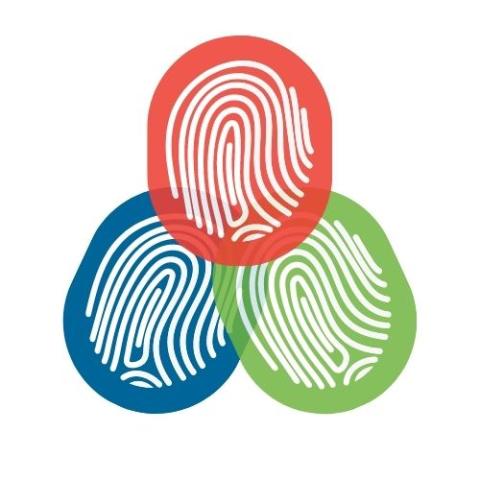 Venn Diagram of differently colored finger prints.