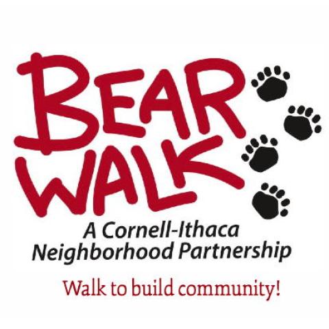 Bear Walk logo with paw prints