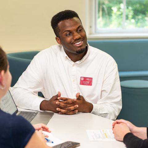 Cornell University student David Epega works at Cornell Career Services as a peer career coach.