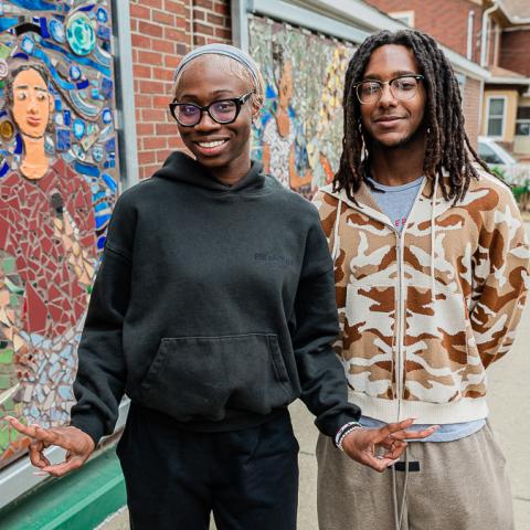 Students stand in front of Southside Community Center