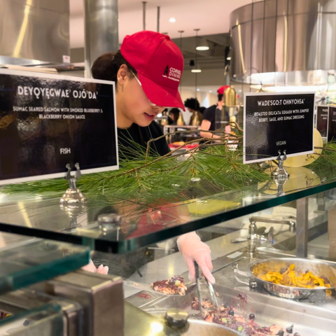 Students serve food at annual Indigenous Dinner