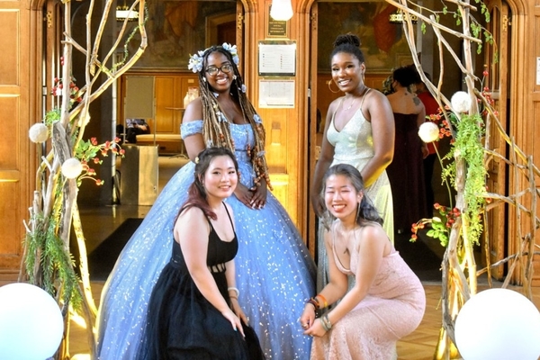 Students pose for photographs at Cornell’s inaugural Pride Prom.