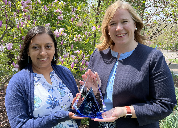 Career Services accepting the NACE award