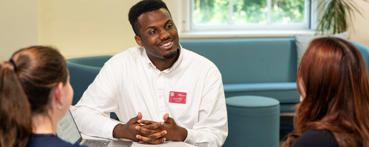 Cornell University student David Epega works at Cornell Career Services as a peer career coach.