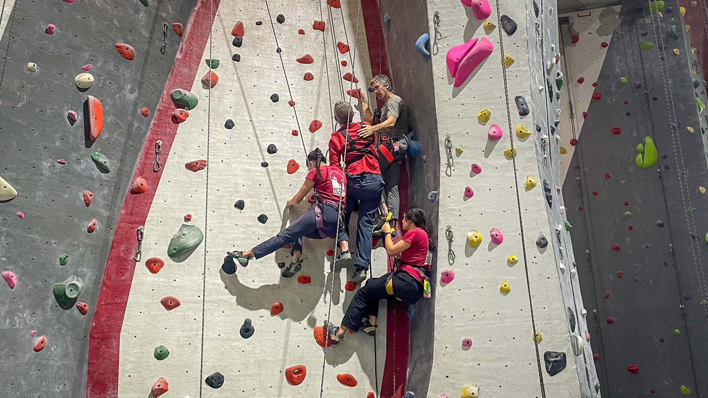 Students on the adaptive high ropes course