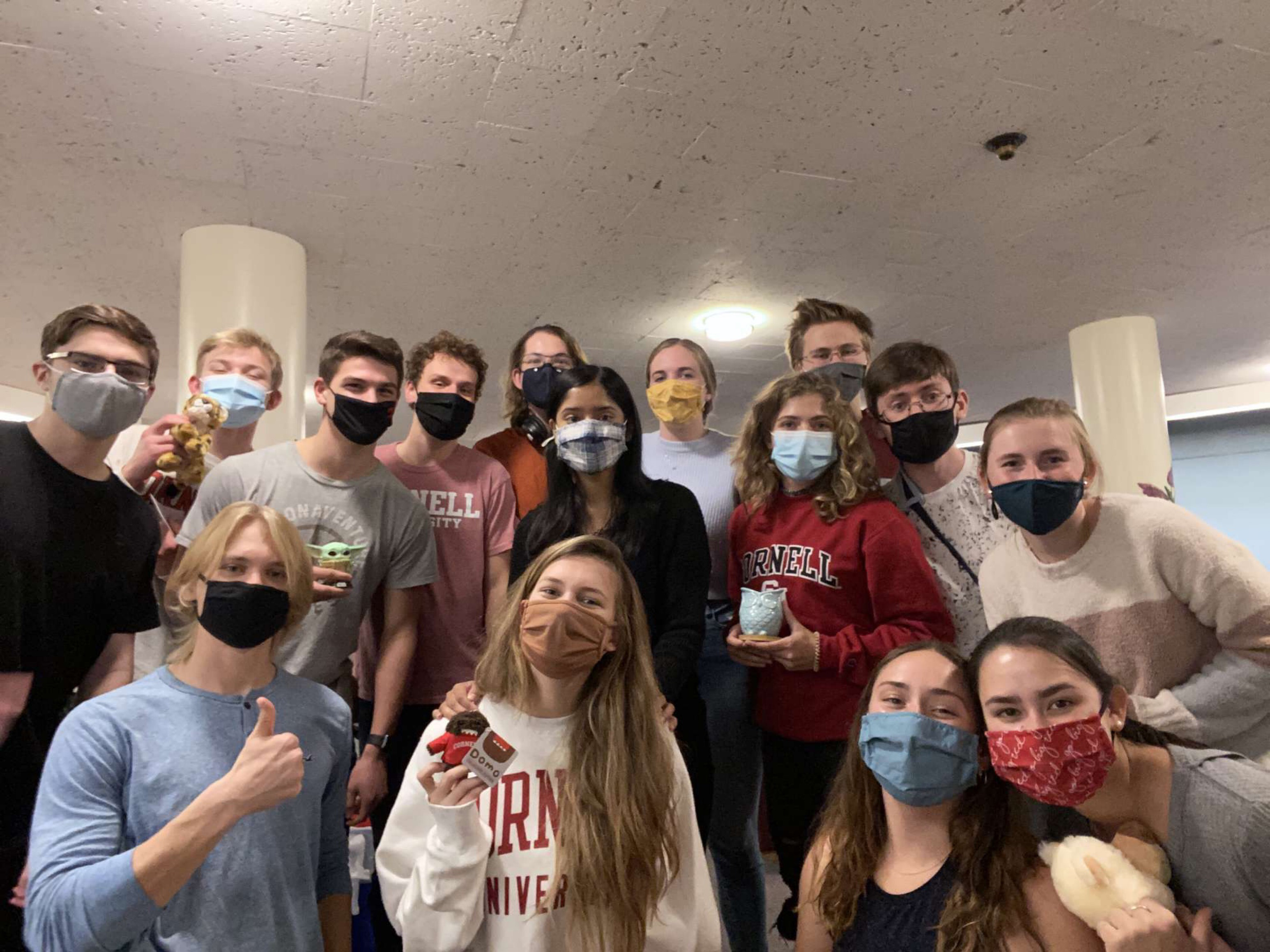 Corey with a group of friends during his first year at Cornell