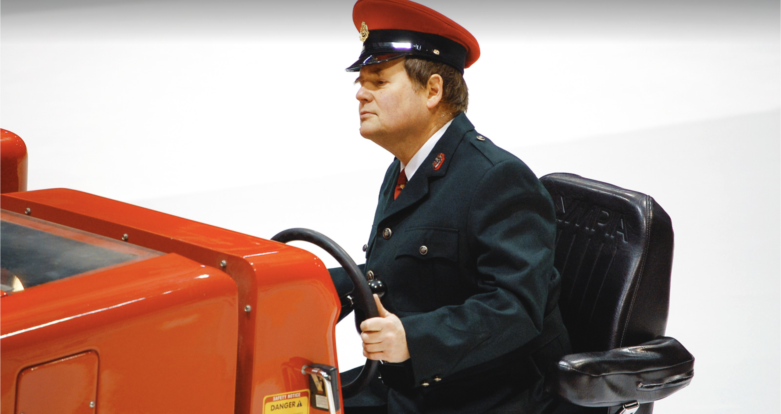 Dave Nulle driving a Zamboni on the Cornell Ice