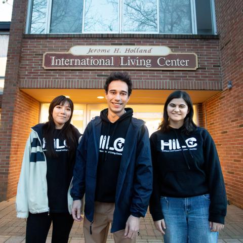 Group photo of students outside HILC