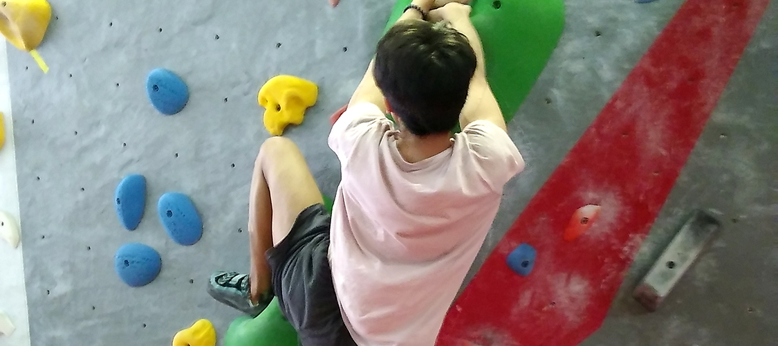 Climber Bouldering at LCC