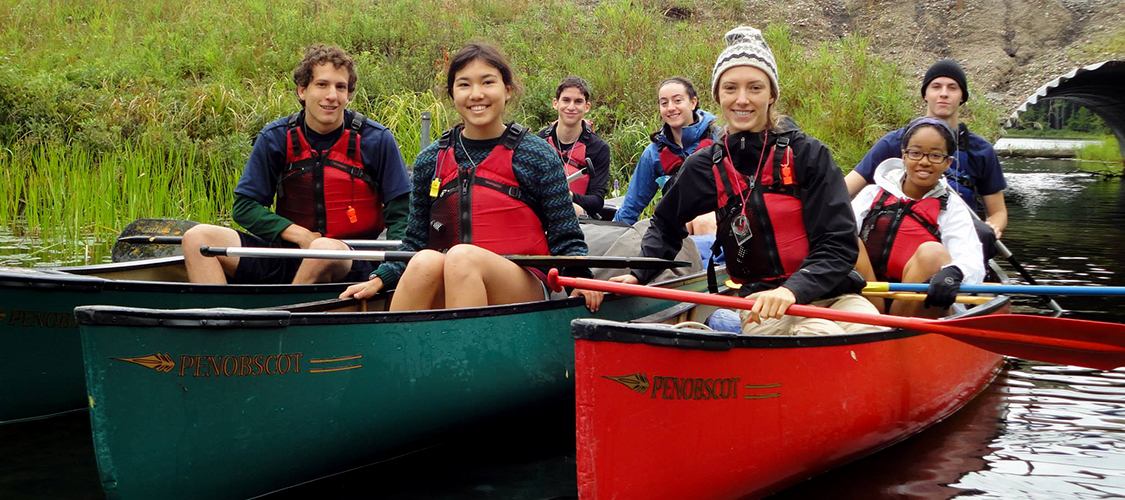 Canoeing on a river