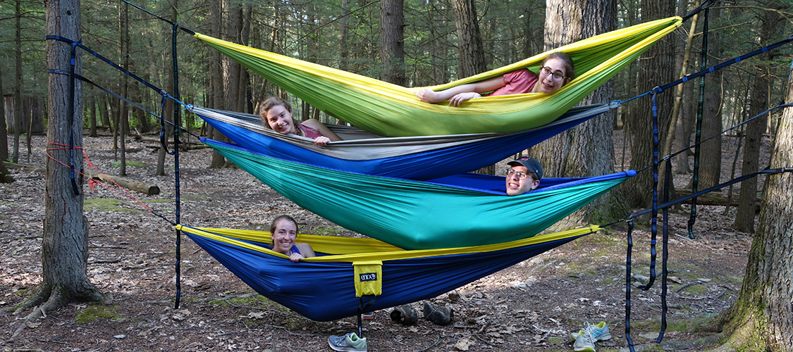 People sleeping in hammocks
