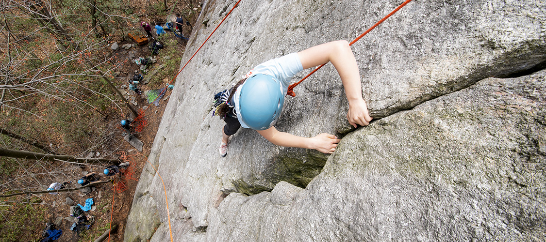 Climber outdoors at Peterskill