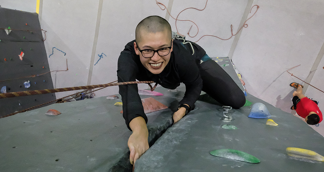 Climber Top Roping at LCC