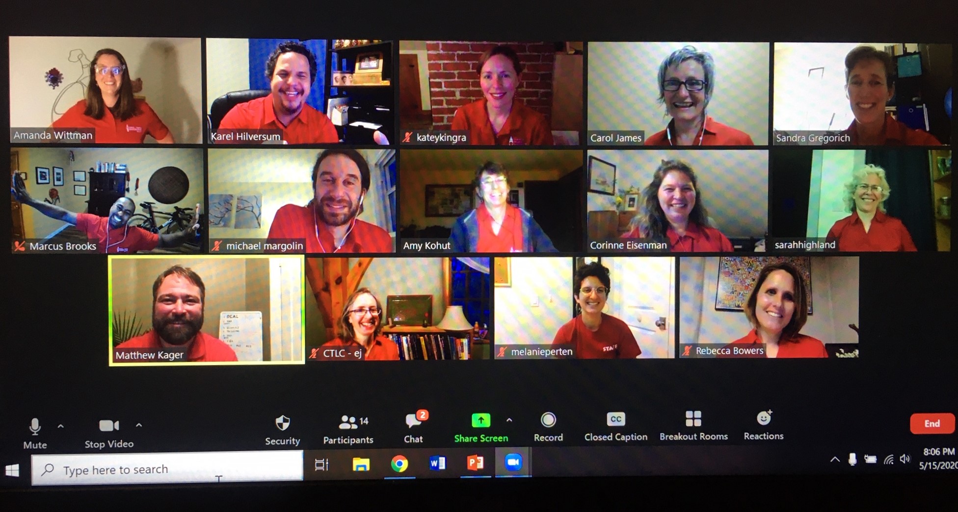 A screenshot of the CTLC Virtual Team