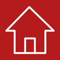 white house outline on red background